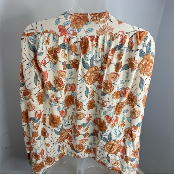 Hayden Size Medium Boho Pleated Floral Cream Dolman Wrap Cardigan Cover Q10 - Picture 7 of 9